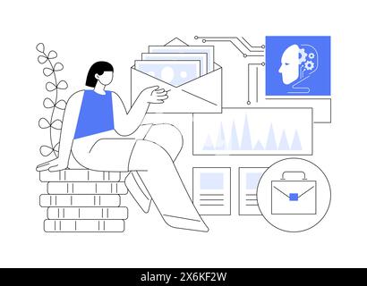 KI-optimierte Investitionsportfolios abstrakte Konzeptvektorillustration. Stock Vektor