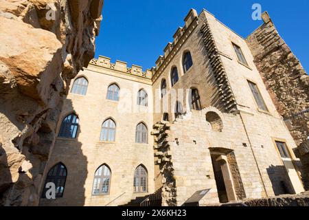 Fassade des Innenhof des Schlosses Hambach in Neustadt an der Weinstraße, Rheinland-Pfalz, Deutschland Stockfoto