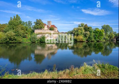 Historisches Rathaus Lauffen am Neckar, Neckartal, Neckar, württembergische Weinstraße, Baden-Württemberg, Deutschland Stockfoto