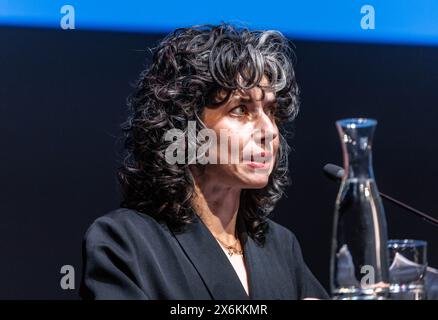 Hamburg, Deutschland. Mai 2024. Meredith Whittaker, Gewinnerin des Helmut Schmidt Future Prize 2024, hält ihre Dankesrede. Quelle: Markus Scholz/dpa/Alamy Live News Stockfoto