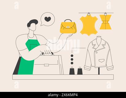 Leder Handwerk abstrakt Konzept Vektor Illustration. Stock Vektor