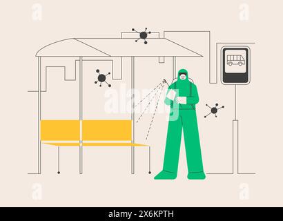 Public Place Sanitising abstrakte Konzept Vektor Illustration. Stock Vektor
