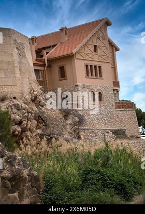 Die Ruinen der Burg Mola, Novelda Stockfoto