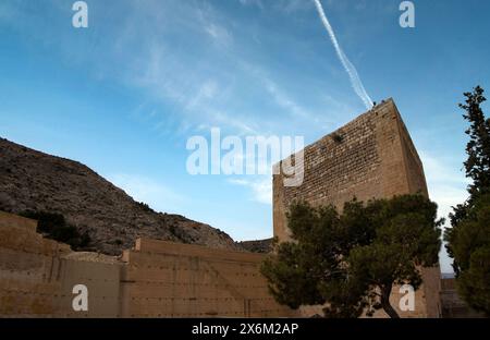 Die Ruinen der Burg Mola, Novelda Stockfoto