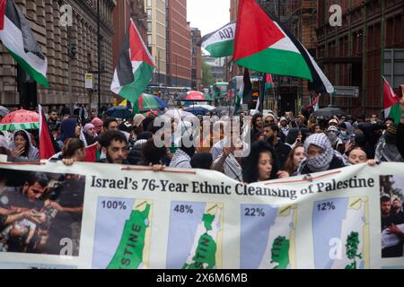 März der Freiheit für Palästina, Manchester, 15-05-24 Stockfoto