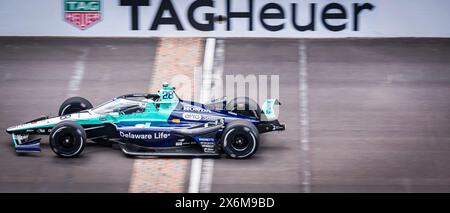 Speedway, in, USA. Mai 2024. MARCUS ERICSSON (28) aus Kumla, Schweden, überquert den Ziegelhof, während sie für den 108. Lauf des Indianapolis 500 auf dem Indianapolis Motor Speedway in Speedway, IN, trainieren. (Credit Image: © Grindstone Media Group/ASP) NUR REDAKTIONELLE VERWENDUNG! Nicht für kommerzielle ZWECKE! Stockfoto