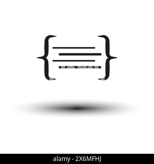 Symbol für Codierklammern mit Codezeilen. Symbol für Softwareentwicklung und Programmierung. Sauberes und modernes Codierungskonzept. Vektorabbildung. EPS 10. Stock Vektor