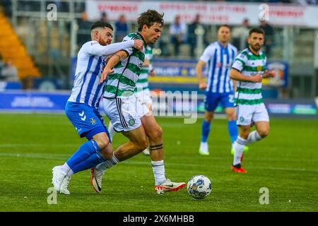 Kilmarnock, Großbritannien. Mai 2024. Kilmarnock trifft Celtic im Rugby Park, Kilmarnock, Ayrshire, Schottland in einer schottischen Premiership-Gans. Das Spiel ist wichtig, da Celtic nur einen Punkt benötigen, um zum 12. Mal den Scottish Premiership.title zu gewinnen. Die Endpunktzahl war Celtic 5:0 Kilmarnock. Celtic erzielte folgende Tore: A Idah, 5 Minuten: A, Maeda, 12 Minuten, J Forrest, 35 Minuten, M O-Riley 51 und 71 Minuten. Quelle: Findlay/Alamy Live News Stockfoto