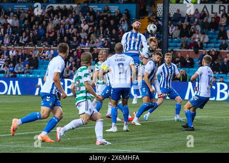 Kilmarnock, Großbritannien. Mai 2024. Kilmarnock trifft Celtic im Rugby Park, Kilmarnock, Ayrshire, Schottland in einer schottischen Premiership-Gans. Das Spiel ist wichtig, da Celtic nur einen Punkt benötigen, um zum 12. Mal den Scottish Premiership.title zu gewinnen. Die Endpunktzahl war Celtic 5:0 Kilmarnock. Celtic erzielte folgende Tore: A Idah, 5 Minuten: A, Maeda, 12 Minuten, J Forrest, 35 Minuten, M O-Riley 51 und 71 Minuten. Quelle: Findlay/Alamy Live News Stockfoto