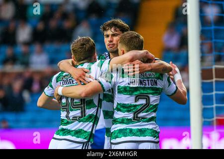 Kilmarnock, Großbritannien. Mai 2024. Kilmarnock trifft Celtic im Rugby Park, Kilmarnock, Ayrshire, Schottland in einer schottischen Premiership-Gans. Das Spiel ist wichtig, da Celtic nur einen Punkt benötigen, um zum 12. Mal den Scottish Premiership.title zu gewinnen. Die Endpunktzahl war Celtic 5:0 Kilmarnock. Celtic erzielte folgende Tore: A Idah, 5 Minuten: A, Maeda, 12 Minuten, J Forrest, 35 Minuten, M O-Riley 51 und 71 Minuten. Quelle: Findlay/Alamy Live News Stockfoto