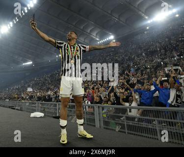 Rom, Italien. Mai 2024. Danilo feiert nach dem Finale des italienischen Pokals zwischen Atalanta und dem FC Juventus am 15. Mai 2024 in Rom. Quelle: Augusto Casasoli/Xinhua/Alamy Live News Stockfoto