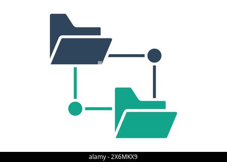 Symbol für Netzwerkordner. Symbol für Informationstechnologie. Symbolstil durchgehend. Illustration des Technologieelements Vektor Stock Vektor