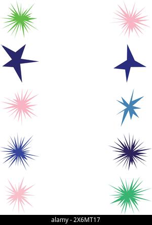 Ein abstraktes Sammlungspaket mit leerem Comic-Design im Sternendesign. Stock Vektor