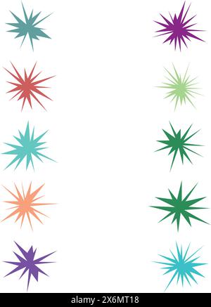 Ein abstraktes Sammlungspaket mit leerem Comic-Design im Sternendesign. Stock Vektor