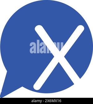 X-Buchstabe mit Chat-Logo Stock Vektor