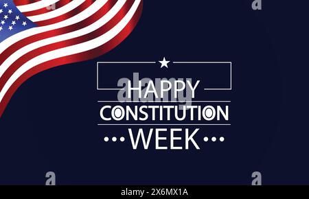 Feier der Verfassungswoche Eine Illustration der patriotischen amerikanischen Flagge Stock Vektor
