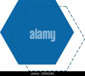 Geometrisches sechseckiges Symbol mit gepunkteten Linien Stock Vektor
