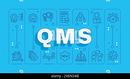 QMS Blue Word-Konzept Stock Vektor