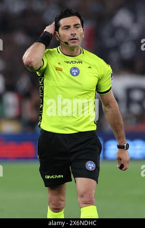 Rom, Italien 15.05.2024: Schiedsrichter Maresca während der ITALIENMEISTERSCHAFT 2023:2024, Coppa Italia Frecciarossa, Fußballspiel Atalanta Bergamasca gegen FC Juventus Stockfoto