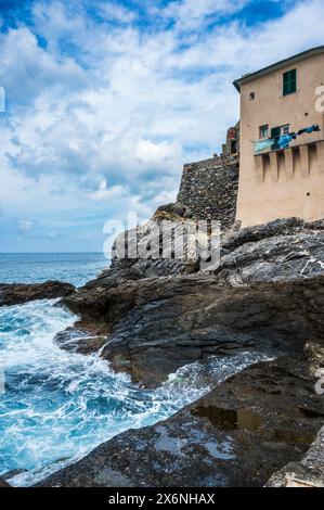 Camogli. Das historische Zentrum von Ligurien liegt am Meer. Wunderbares Italien. Stockfoto