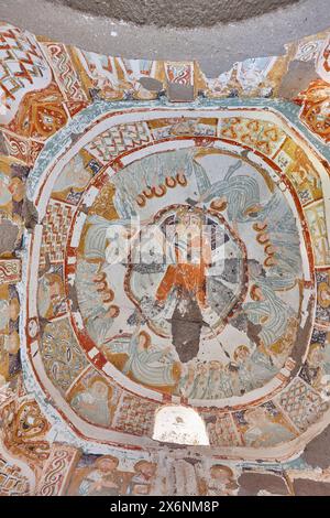 Freskengemälde in den Höhlen des Ihlara-Tals. Agacalti Kilise. Kappadokien, Türkei Stockfoto