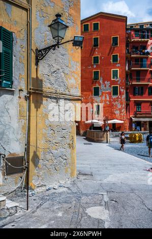 Camogli. Das historische Zentrum von Ligurien liegt am Meer. Wunderbares Italien. Stockfoto