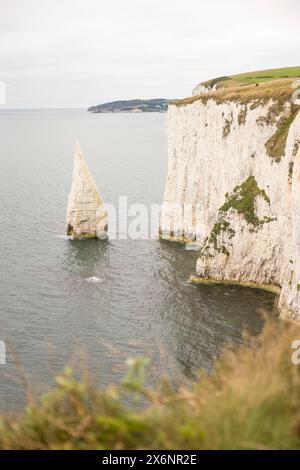 Die Pinnacles, Der Alte Harry Rocks. Das Meer stapelt sich vor der Jurassic Coast, UNESCO-Weltkulturerbe in Dorset, Großbritannien Stockfoto