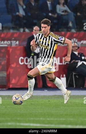 Roma, Italien. Mai 2024. Juventus' Dusan Vlahovic im Finale des italienischen Pokals zwischen Atalanta und Juventus im Olympiastadion in Rom, Italien, am Mittwoch, den 15. Mai 2024. (Tano Pecoraro/LaPresse) Credit: LaPresse/Alamy Live News Stockfoto