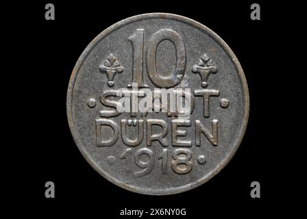 STADT DUREN 10 PFENNIG 1918 NOTGELD Stockfoto