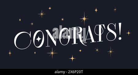 Herzlichen Glückwunsch, Herzlichen Glückwunsch. Schriftzug, Banner Stock Vektor