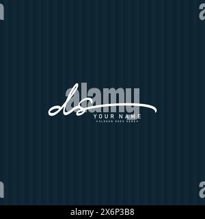 DS Initial Letter Signature Logo-Vorlage – handgeschriebene Vektor-Logo-Vorlage Stock Vektor