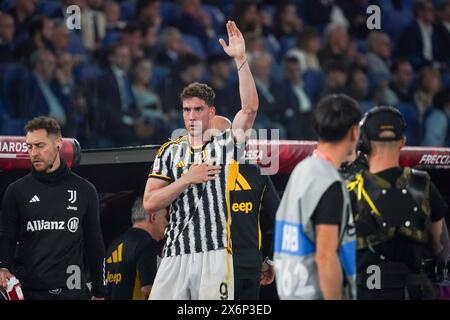 Rom, Italie. Mai 2024. Dusan Vlahovic (Juventus FC) während des Italienischen Cups, Coppa Italia, Finale des Fußballspiels zwischen Atalanta BC und Juventus FC am 15. Mai 2024 im Stadio Olimpico in Rom, Italien - Foto Morgese-Rossini/DPPI Credit: DPPI Media/Alamy Live News Stockfoto