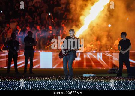 Rom, Italie. Mai 2024. Gitarrenshow vor dem italienischen Cup, Coppa Italia, Finale des Fußballspiels zwischen Atalanta BC und Juventus FC am 15. Mai 2024 im Stadio Olimpico in Rom, Italien - Foto Morgese-Rossini/DPPI Credit: DPPI Media/Alamy Live News Stockfoto