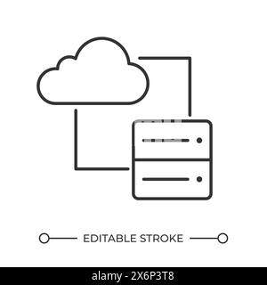 Lineares Symbol für Cloud Computing Stock Vektor