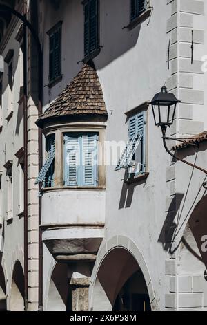 Neumarkt, Italien - 17. August 2023 : Neumarkt Stadtzentrum, ein Dorf in Südtirol in Norditalien Stockfoto