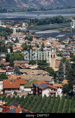 Auer (ora), eine Gemeinde in Südtirol im Norden Italiens, etwa 15 Kilometer südlich der Stadt Bozen. Stockfoto