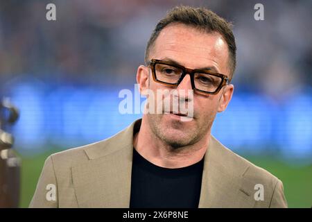 Der ehemalige Spieler Alessandro Del Piero wartet vor dem Finale des italienischen Pokals zwischen Atalanta BC und Juventus FC im Olimpico-Stadion in Rom (Italien) am 15. Mai 2024 auf. Juventus besiegte Atalanta mit 1:0. Stockfoto