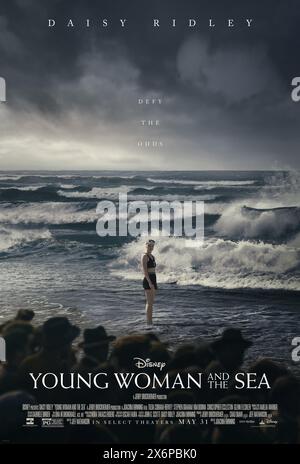 Junge Frau und das Meer Filmplakat Daisy Ridley Stockfoto