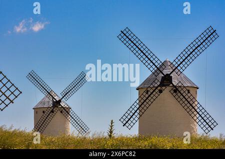 Traditionelle Windmühlen in Campo de Criptana, den Riesen von Don Quijote Stockfoto