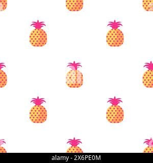 Ananas Nahtloses Muster Weißer Hintergrund Stock Vektor