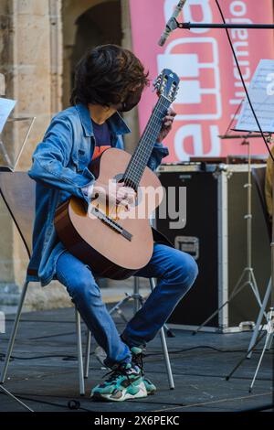 Weihnachtsvorlesung durch die Llucmajor Musikschule, San Buenaventura Kloster, Llucmajor, Mallorca, Balearen, Spanien. Stockfoto