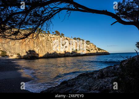 Cala Magraner, Küste von Manacor, Mallorca, Balearen, Spanien. Stockfoto