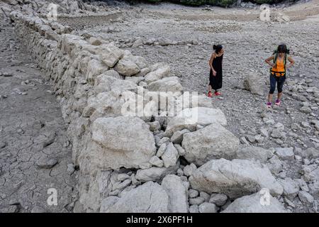 Embalse de Gorg Blau, Escorca, Mallorca, Balearen, Spanien. Stockfoto