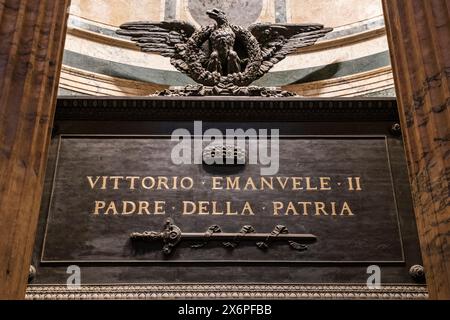 Grab von Victor Emanuel II., Pantheon von Agrippa, 126 v. Chr. Roma, Latium, Italien. Stockfoto