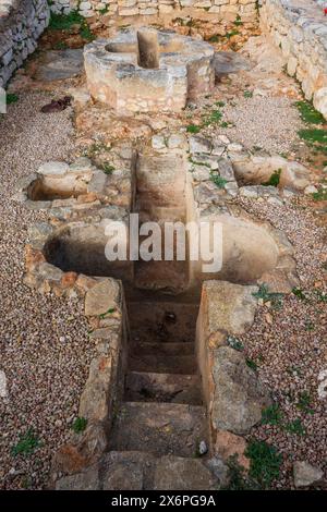 Taufbecken der Basilika Son Peretó des paläochristlichen Kultes, archäologische Stätte Son Peretó, Manacor, Mallorca, Balearen, Spanien. Stockfoto