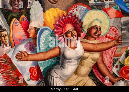 Maruja Mallo, die Messe ( La Verbena), 1927, Öl auf Leinwand, museo nacional Centro de arte Reina Sofia, Madrid. Stockfoto