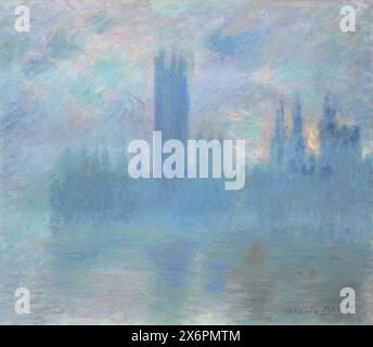 Zwei Gemälde aus einer Serie der Houses of Parliament, London, 1900–01, Art Institute of Chicago Claude Monet Stockfoto