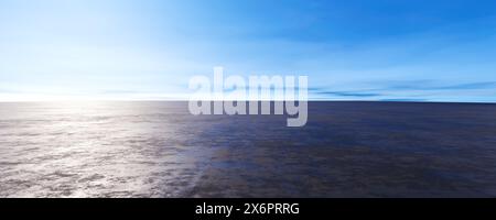 Leerer, breiter Raum für das Modell. Abstrakter minimaler Architekturhintergrund. Parkplatz mit Betonboden. Zement Garage Design Szene mit leerem Beton Stockfoto