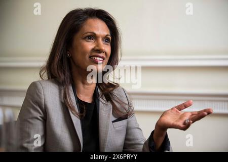 Gina Miller fotografierte in und außerhalb ihres Londoner Büros Stockfoto