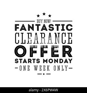 Fantastisches Angebot mit Vintage-Schriftzug Stock Vektor